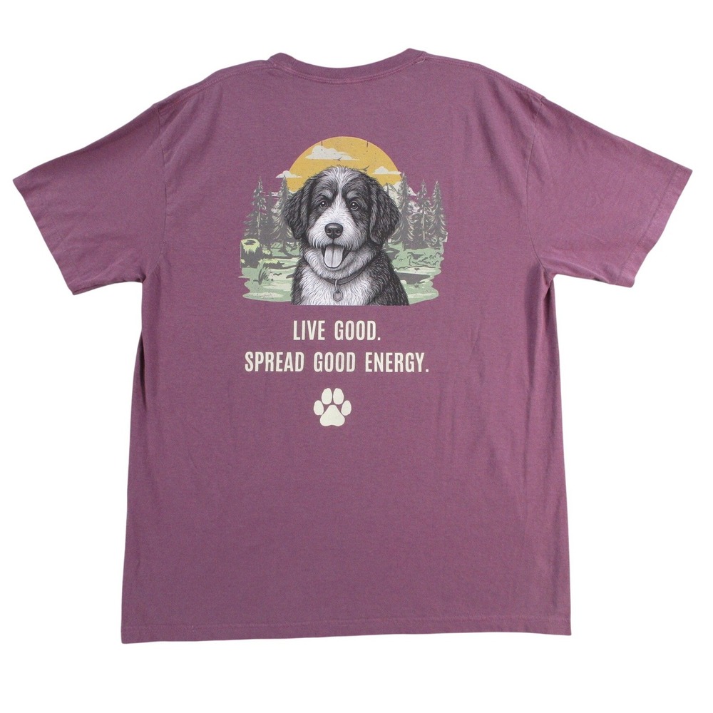 Comfort Colors Good Dog Energy Graphic T-Shirt XL Purple Cotton Heavyweight Dye